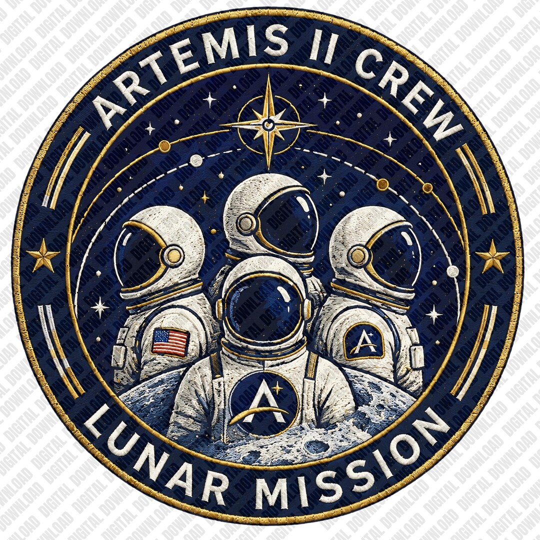 Artemis II Crew Patch PNG | Lunar Mission Badge Design | Astronaut ...
