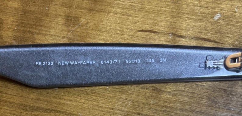 Ray-Ban RB2132 Wayfarer 6143/71 Eyeglasses Frame 5518 145 Made in Italy w/ Case image 8
