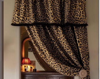 Handgefertigte Leopard Print Verdunkelungsvorhänge - 100% türkische Baumwollvorhänge