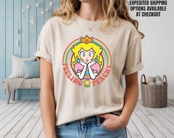 Feeling Peachy T-Shirt, Disney World Trip Garment, Princess Peach Sweatshirt, Mario Game Fan Shirt