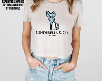 Cinderella & Co. Est.1950 Crop Top, Gift For Her, Disney Land Travel Shirt