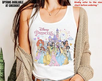 Disney Princess Shirt, Princess Era Racerback Tank Top, Disney Trip Family Gift