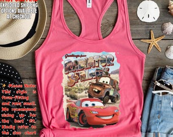 The Cars Radiator Springs Racerback Tank Top, Disney Land Family Trip Outfit