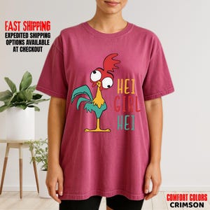 Disney World Moana Hei Girl Hei T-Shirt, Funny Rooster Graphic Sweatshirt, DisneyLand Trip Shirt, Comfort Colors Tee bild 13