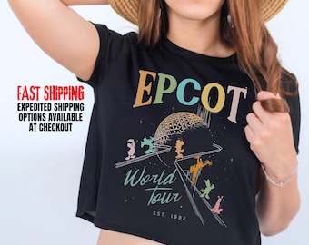 Disney World Epcot World Tour Crop Top, 2026 Family Travel Garment