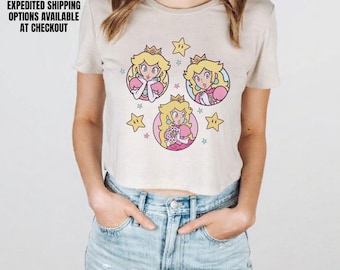Disney World Mario Game Princess Peach Travel Outfit, DisneyLand Trip Crop Top