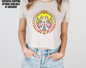 Feeling Peachy Disney Trip Crop Top, Princess Peach Mario Game Character Outfit