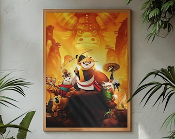 Póster de la película Kung Fu Panda 3 / Arte de pared de Po Panda / Lámina de la película animada de DreamWorks / Decoración para habitación infantil / Arte de pared de Kung Fu Panda / Regalo para niños