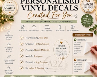 Custom Vinyl Decal Sticker | Any Wording, Font, Colour Choice