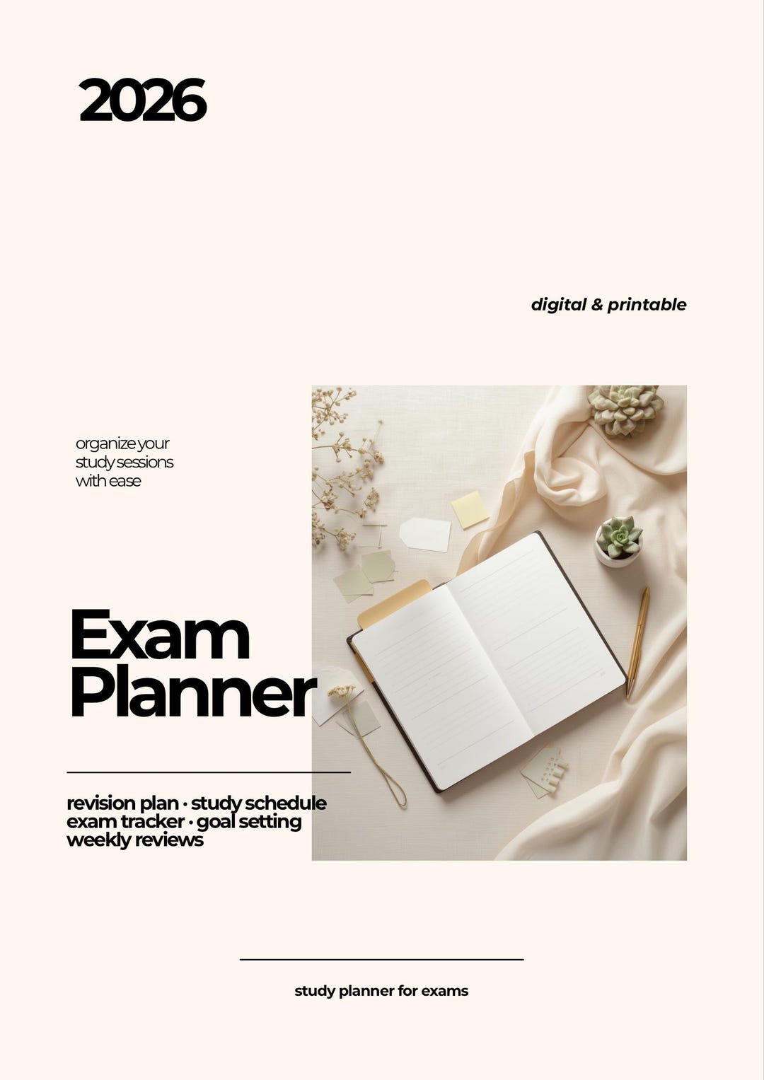 Exam Planner Template, Study Planner for Exams, Revision Planner ...