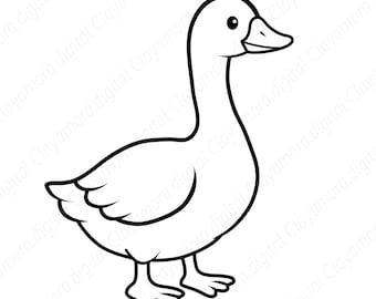 Oca da fattoria - Illustrazione vettoriale in formato SVG, PNG e JPG per progetti di decorazione murale, Cricut e Silhouette.