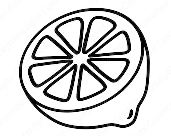 Peut inclure: Illustration en noir et blanc d'une moitié de citron. La coupe révèle les quartiers à l'intérieur. Image de conception graphique simple, adaptée à diverses utilisations.