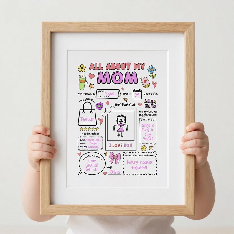 All About Mom Printable Mothers Day Questionnaire for Kids Coloring ...