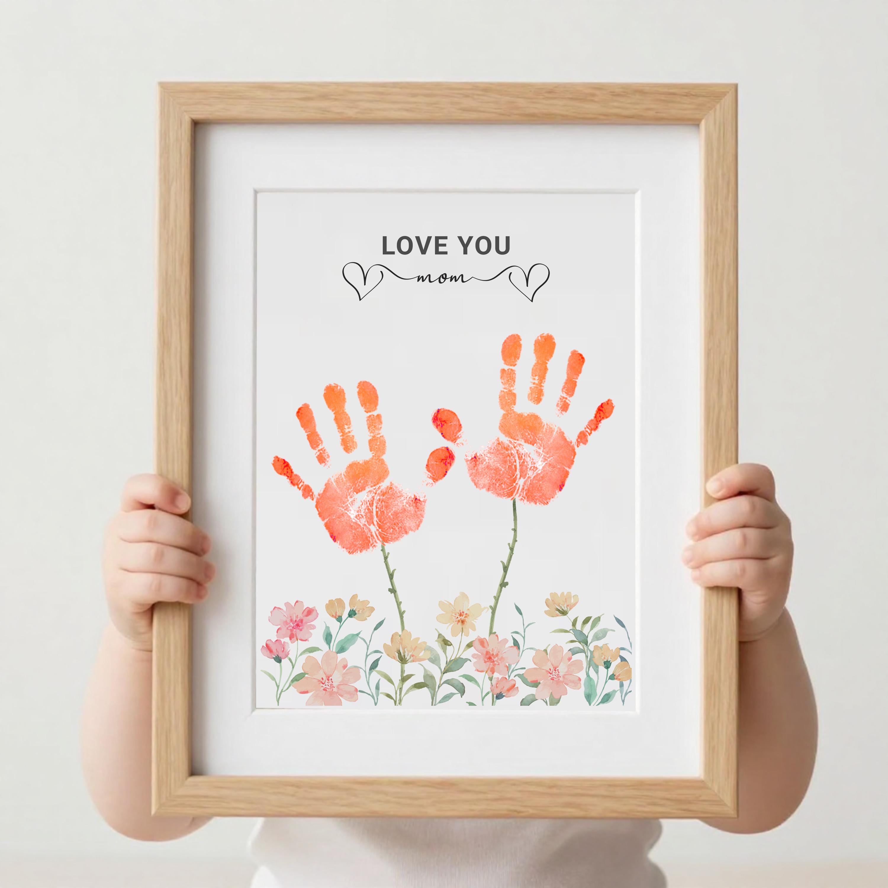 Custom Name Child Handprint Art Personalized Gift for Grandma Keepsake ...