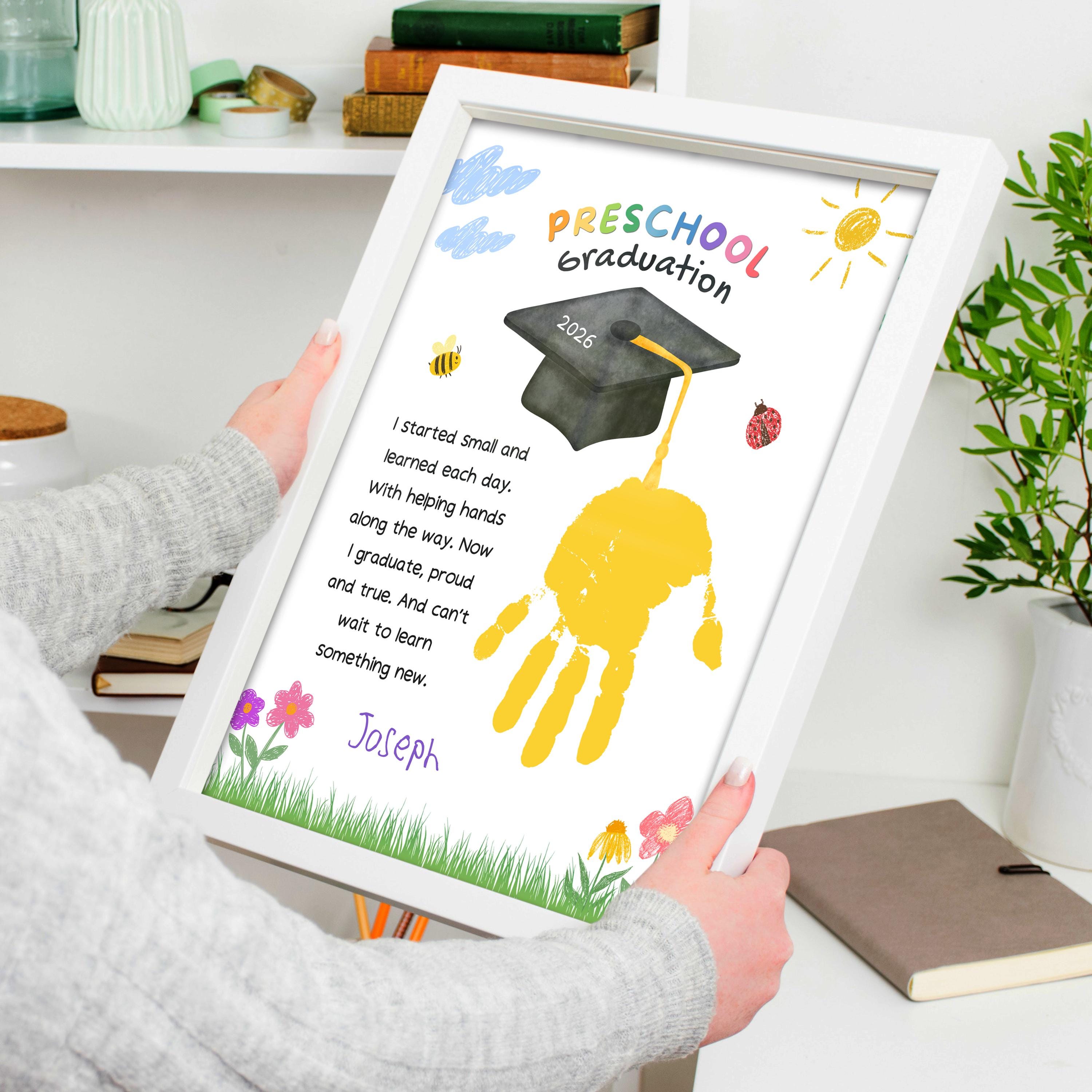 Preschool Graduation Handprint Craft 2026 Pre-k Graduation Keepsake ...