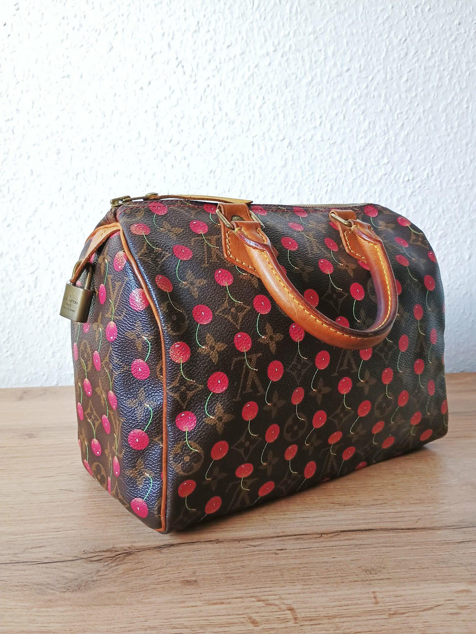 レア LVC イタリア製 バンダナ フルーツ柄 バーガンディ Authentic Louis Vuitton Takashi Murakami Monogram Cerises Cherry