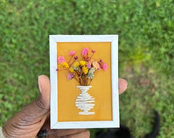 danni little ACEO Handmade White Frame and Flowers