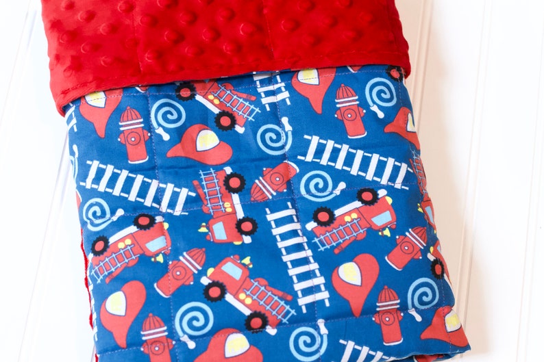 Weighted Blanket Firetruck Weighted Blanket Toddler Etsy