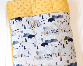 Weighted Blanket for Child, Boys Weighted Blanket - Nature Mountain Weighted Blanket, Anxiety Relief, Boys Gift