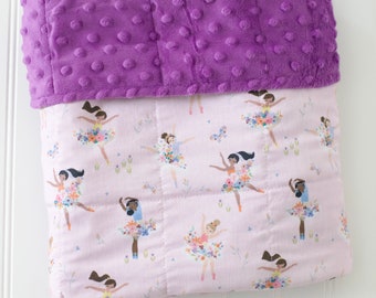 Ballerina Weighted Blanket for Child Teen Adult Toddler, Girls Weighted Blanket, Anxiety Relief, Girls Gift