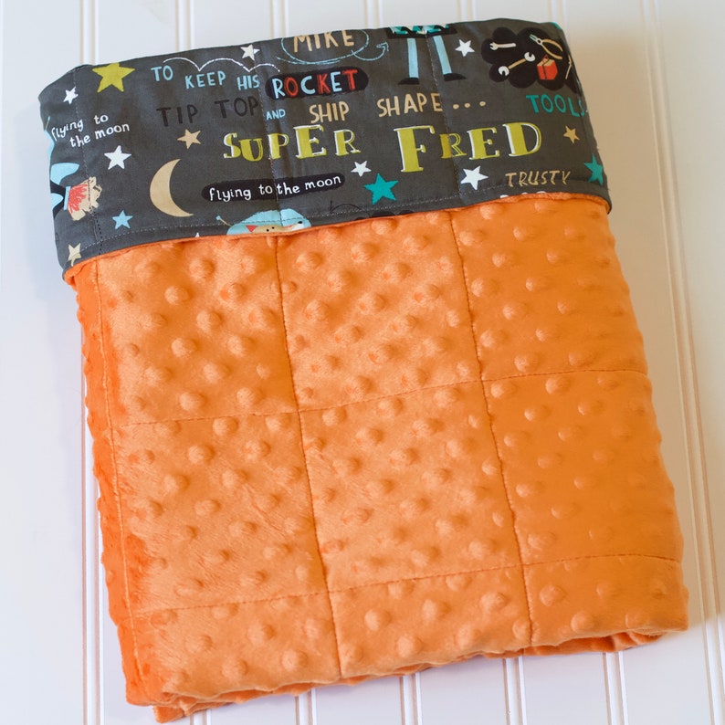 Space Weighted Blanket Childs Rocket Robot Glow in the Dark Etsy