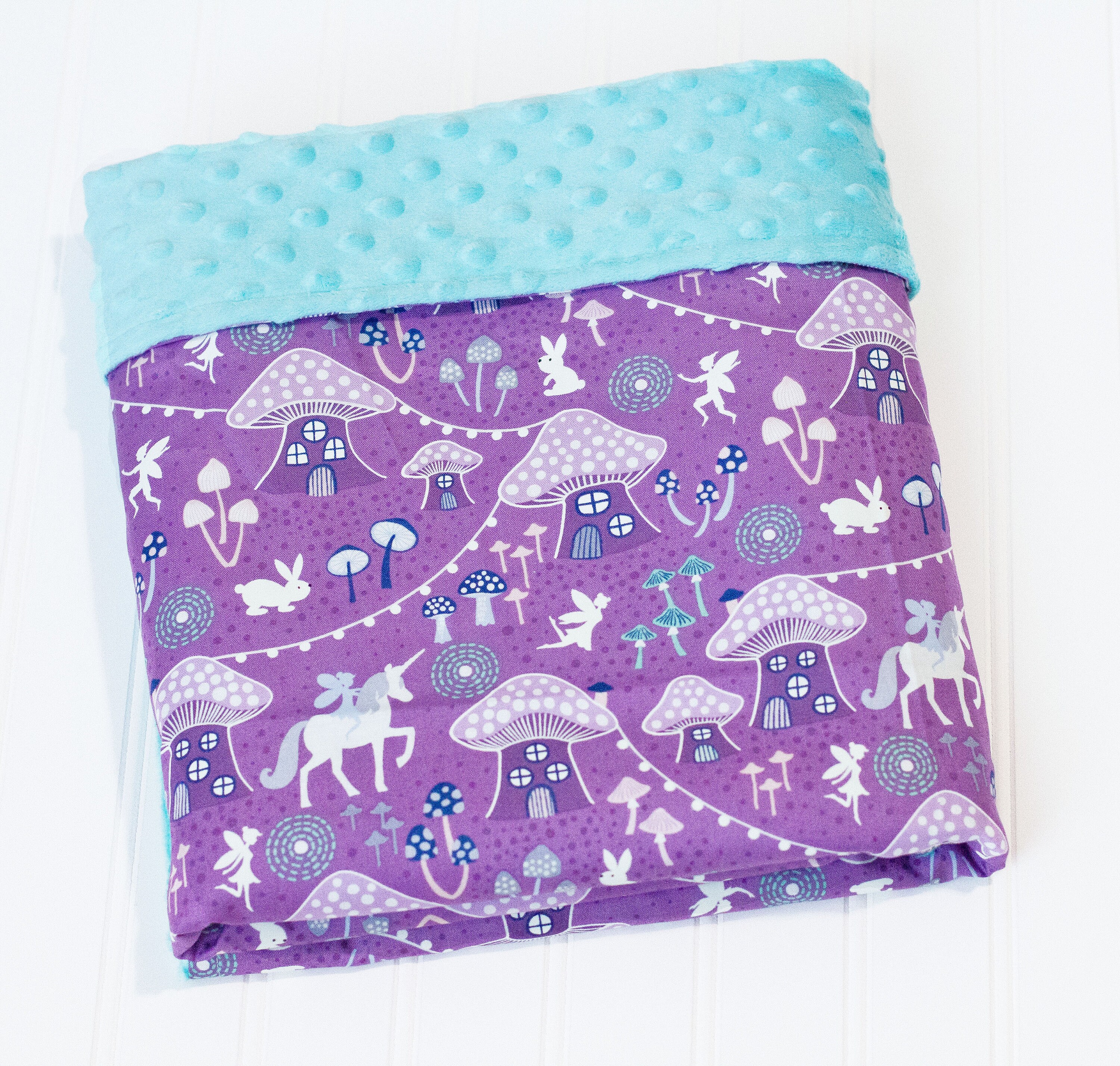 Girls Unicorn Weighted Blanket - Girls Glow in the Dark Unicorns and