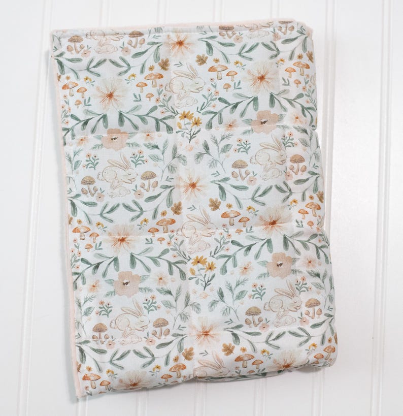 Floral Weighted Lap Pad: Bunnies, Mushrooms, Anxiety Relief, Therapy Blanket, SPD Autism, Sleep image 6