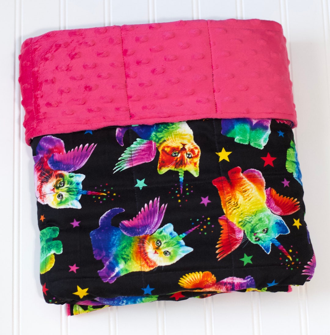 Cat Weighted Blanket Girls or Boys Unicorn Cat Weighted Etsy