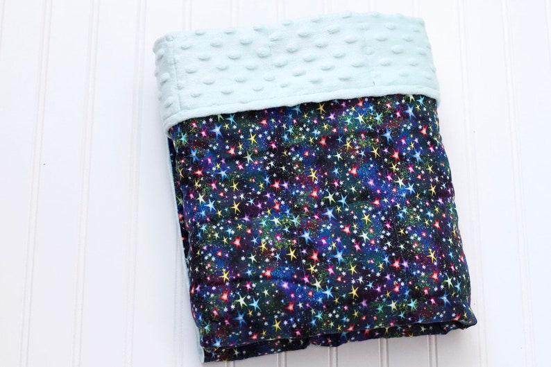 Weighted Blanket Rainbow Stars Weighted Blanket Teen Etsy