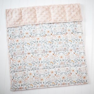 Floral Weighted Lap Pad: Bunnies, Mushrooms, Anxiety Relief, Therapy Blanket, SPD Autism, Sleep Blush dimple dot
