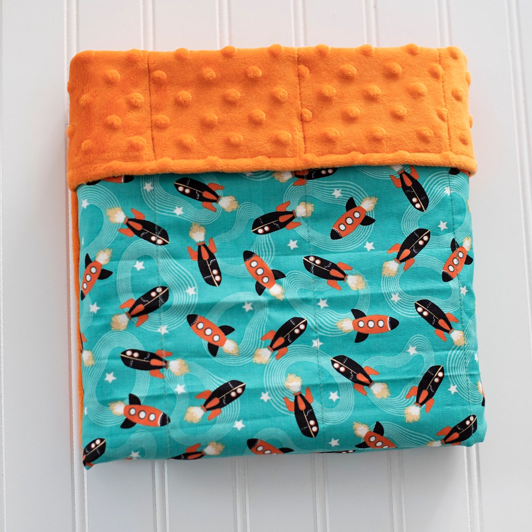 Space Weighted Blanket Childs Space Rocket Glow in the Dark Etsy