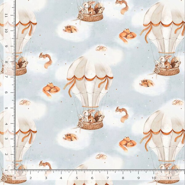 Big Sky by Dear Stella, 100% Cotton, Quilting Fabric, Hot Air balloon fabric