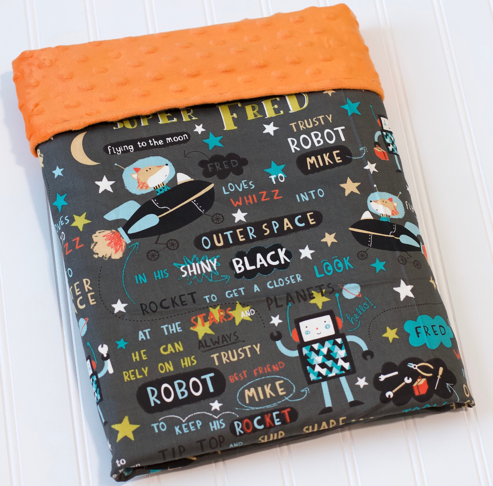 Space Weighted Blanket Childs Rocket Robot Glow in the Dark Etsy