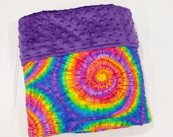 Tie-Dye Weighted Blanket for Child Teen Adult,  Anxiety Relief,  Minky blanket, Sensory, Gift for Kids