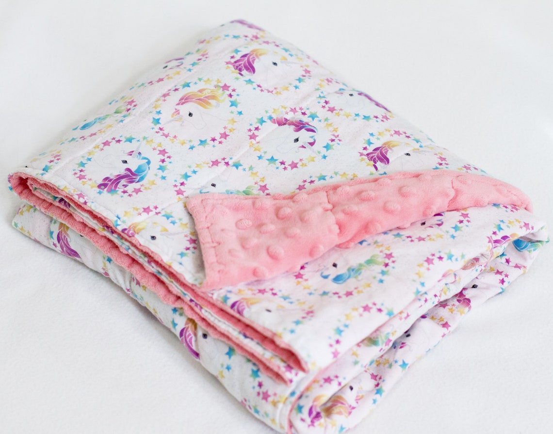 Girls or Boys Unicorn Weighted Blanket Glitter Weighted Etsy