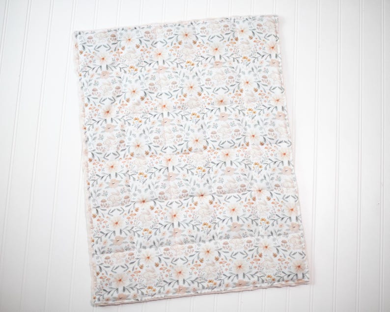Floral Weighted Lap Pad: Bunnies, Mushrooms, Anxiety Relief, Therapy Blanket, SPD Autism, Sleep image 4