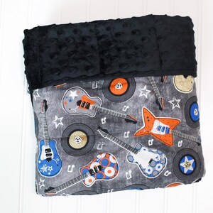 Guitar Weighted Blanket For Child, Kids Anxiety Relief, Boys or Girls - Minky Blanket, Birthday gift for boys 34&quot; x 54&quot;