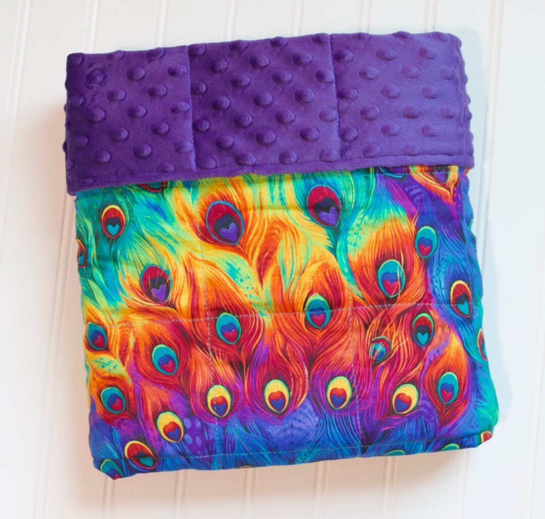 Peacock Weighted Blanket Child Peacock Weighted Blanket With Etsy