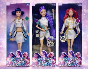 Zestaw lalek anime Kpop Demon Hunters, kolekcjonerskie lalki modowe, urocze figurki wielkanocne, prezent dla dziewczynek, zestaw zabawek anime, pomysł na prezent urodzinowy