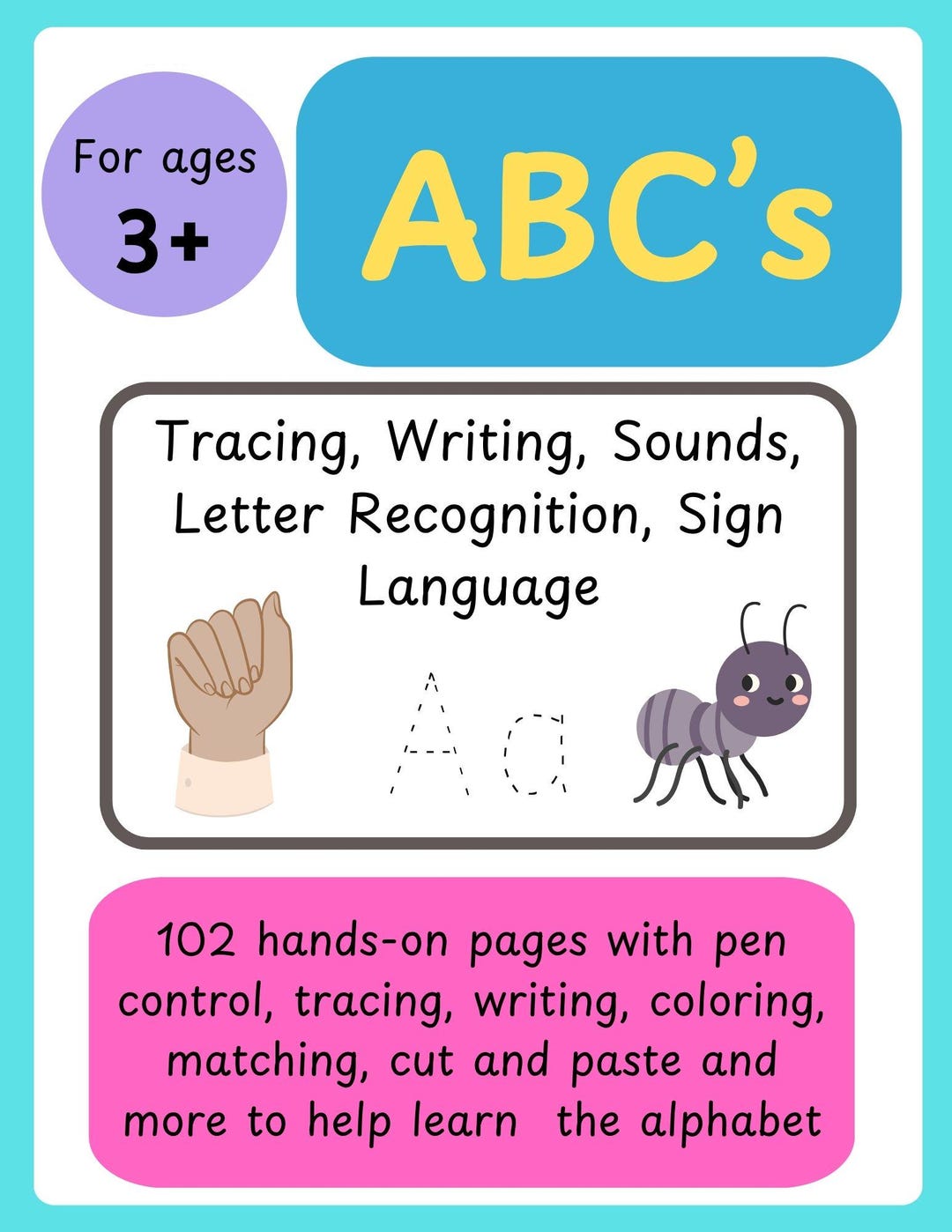 Sign Language Letters Tracable Pdf Letter Tracing, Writing, Sounds, Sign Language Printable Workbook - Etsy