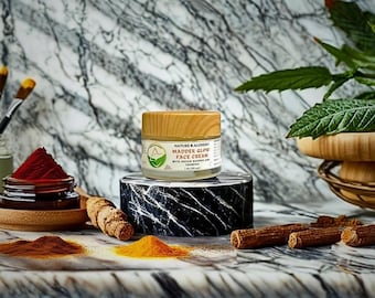 Madder Glow Face Cream – Botanical Moisturizer with Manjistha, Turmeric & Licorice – Natural Skincare, Lightweight Hydration