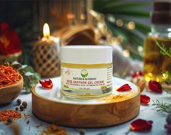 Rose Saffron Gel Cream, Brightening Moisturizer with Hyaluronic Acid, Niacinamide, Saffron, 1.0 fl oz