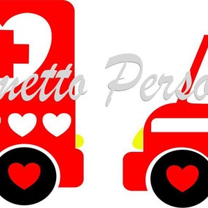 Valentine&#39;s Day Ambulance/rescue truck Files .SVG/.EPS Files