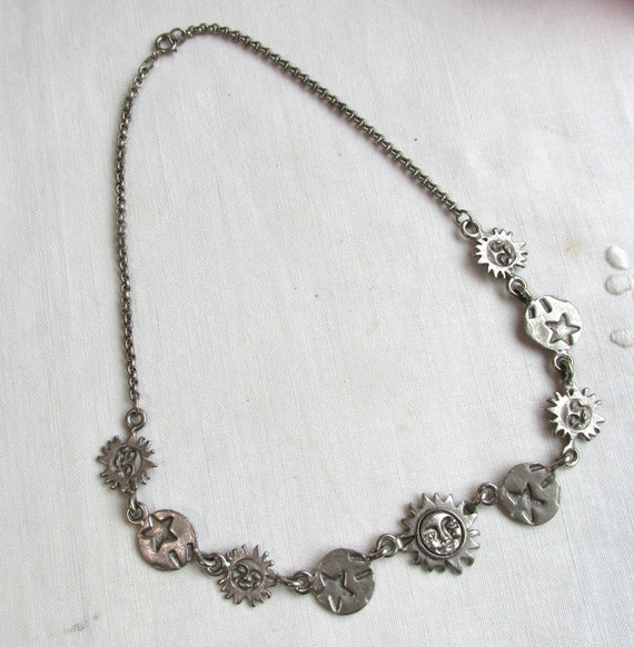 Necklace with Sun and Stars - Vintage - image 2