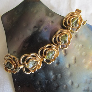 Bracelet with Green Stones - Vintage