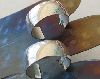 Hoop Ohrringe in Silber Ton für Ohrlöcher - Vintage