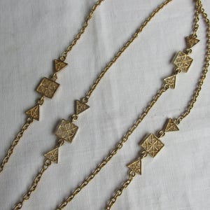 Necklace with Geometric Shapes in Gold Tone - Vintage
