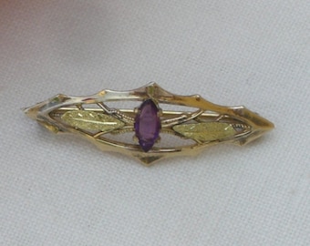 Brooch - Amethyst Victorian Brooch - Antique - Free Shipping