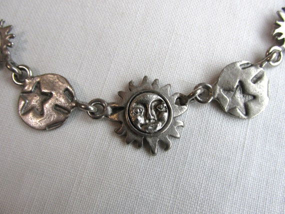 Necklace with Sun and Stars - Vintage - image 3