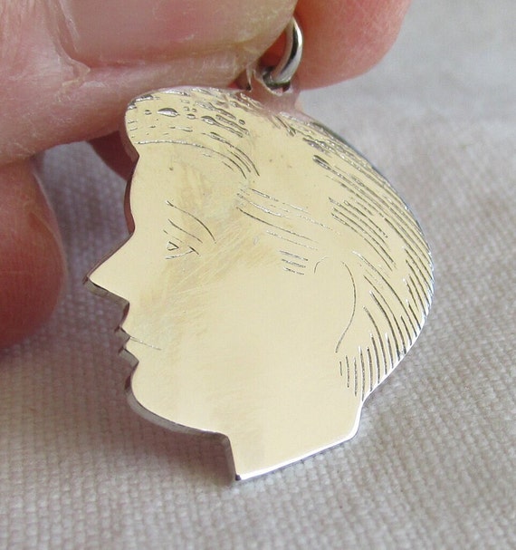 Charm - Boy's Head in Sterling Silver - Vintage - image 2